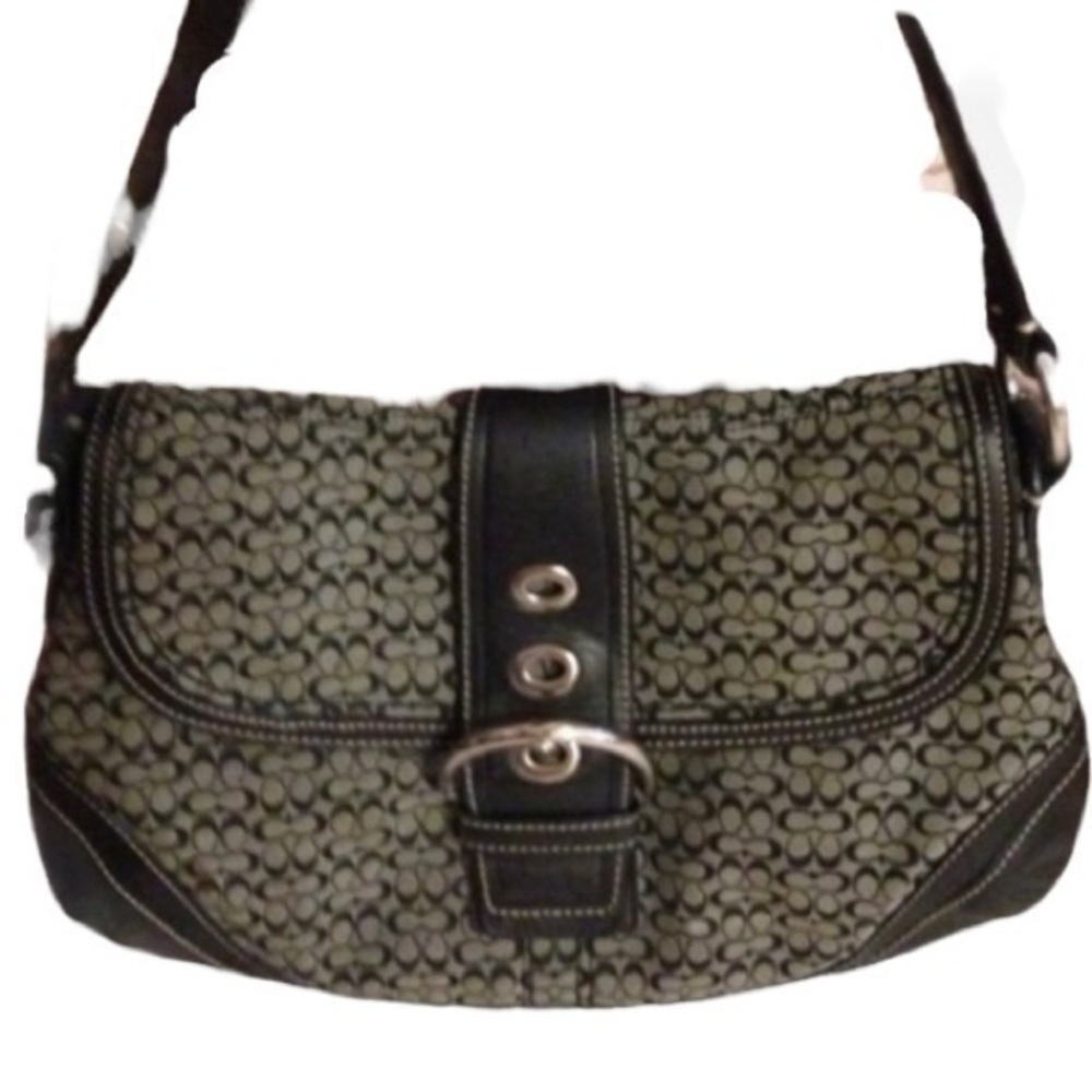 Coach Soho Signature Bag BLACK GREY